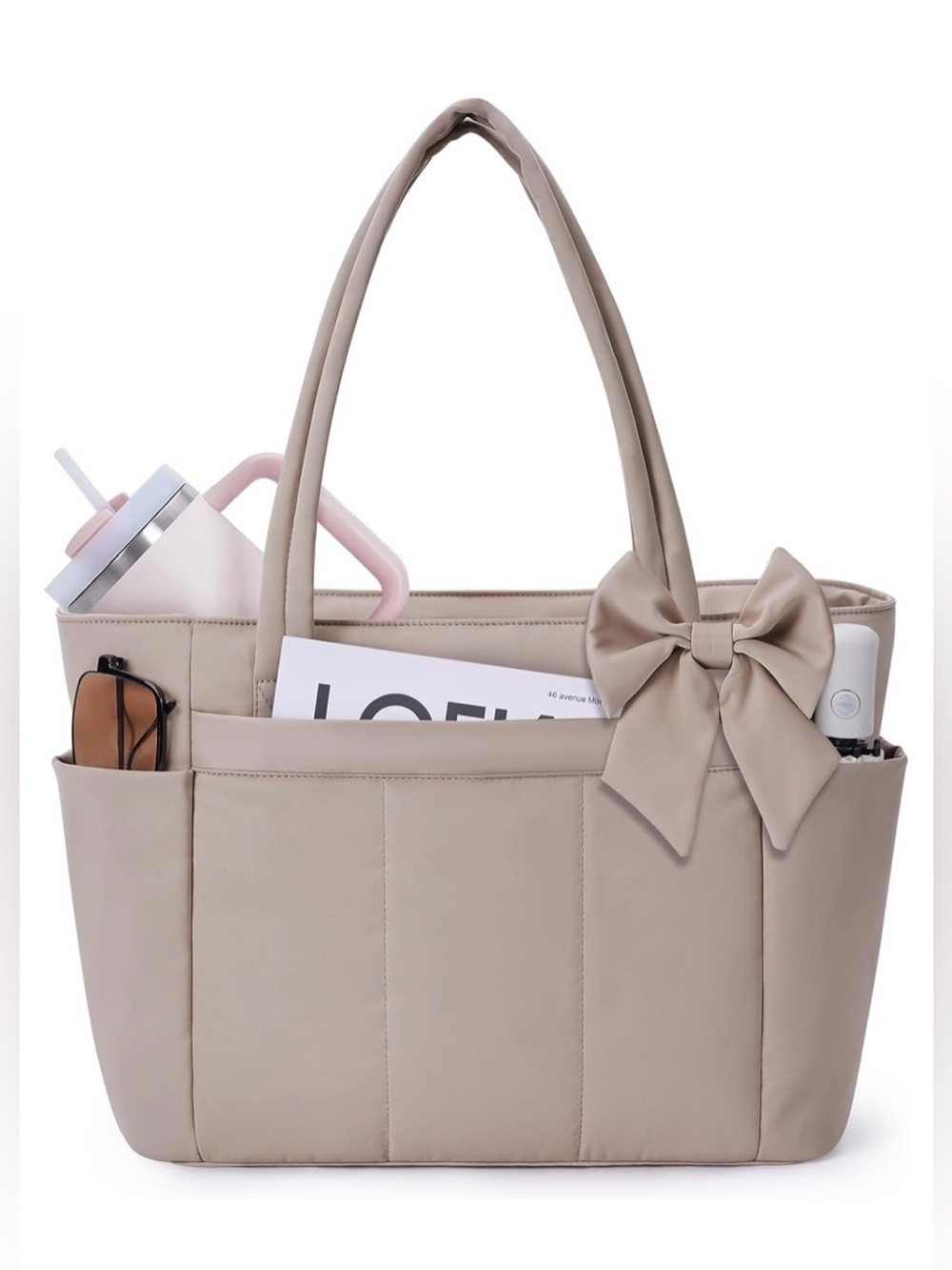 Wandering Nature Crush Bow Tote Bag Lightweight for Women, Work Travel Gym NWT - Picture 3 of 8